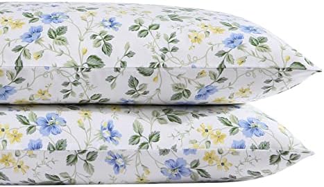 LAURA ASHLEY HOME - Conjunto de fronhas padrão, cama de algodão, liso e resistente a rugas