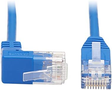 Tripp Lite Up ângulo CAT6 Ethernet Cabo, Gigabit Moldled Slim UTP Patch Cabo, azul, 2 pés.