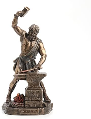Veronese Design Hephestus Greek God of Fire and Forge Bronze terminou estátua