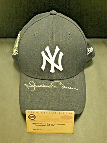 Mariano Rivera assinou a tampa de aposentadoria do NY Yankees com Steiner COA - chapéus autografados