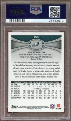 Nick Foles Rookie Card 2012 Topps Chrome 153 PSA 10 - Cartões de futebol não assinados