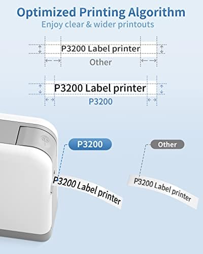 Etiqueta de etiqueta Taker- Phomemo P3200 Rótulos laminados, preto em branco, 4pack, para a gravadora P3200, PT D200 D210