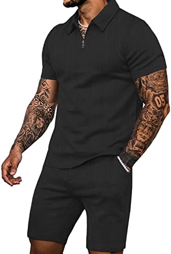 Jozorro Mens Polo Camisetas e Shorts definem roupas de moda de moda casual 2 peças roupas para homens