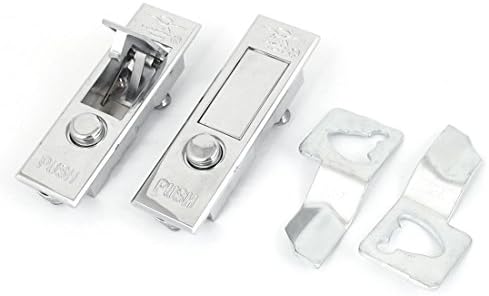 Aexit Electric Closet Armet Hardware Armário Metal Push Button Pop Up Plano de segurança Bloqueio de prata Tom 2pcs