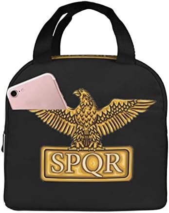 Swpwab Gold Roman Roman Imperial Eagle SPQR Reutilizável Folha portátil Saco de bento isolado para homens e mulheres