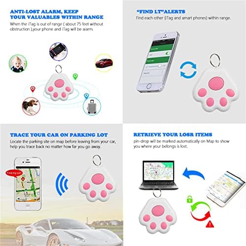 Prevenção de rastreamento de cães de gato smart -ferramenta de dispositivo -loss Locador de rastreamento portátil de animais de estimação Bluetooth 5.2 Texto das crianças