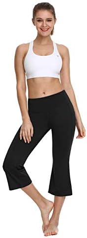 Baleaf Yoga Workout Capris for Women Lounge Flare Work Casual Bootcut com bolsos laterais - 21