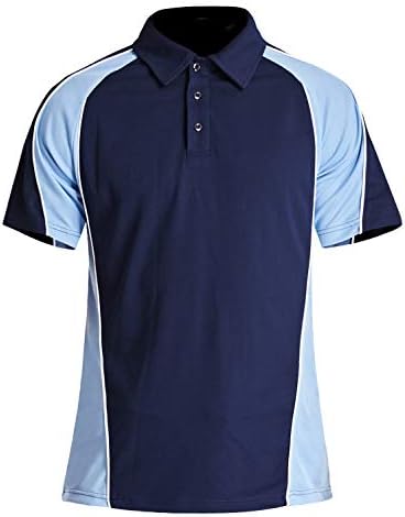Camisa de pólo de golfe masculino de Tacvasen 3 botões de manga curta de pólo de pólo de manga curta