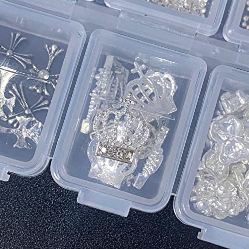 10pcs 3D Decalques de arte da arte da coroa prata metálica prata bowrot rips shinestones diamantes pérolas jóias de jóias diy manicure