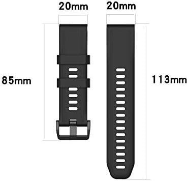 Compatível para Garmin Fenix ​​6S/6S Pro, reposição de faixa de cinta de silicone de 20 mm de largura para Garminix 6s/fenix 6s pro/fenix