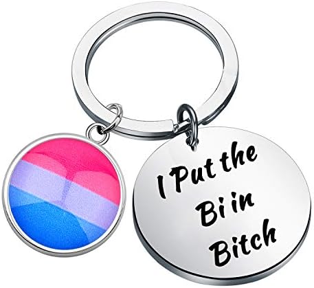 Chooro Funny Bissexual Bitch Novidade Keychain BI Pride Jewelry Gift Bissexual Eu coloquei o BI no chaveiro de vadia