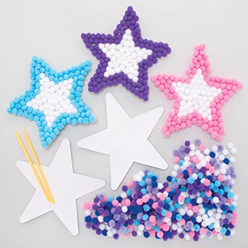 Baker Ross Fe845 Pom Pom Pom Art Kits - pacote de 5, projete suas próprias decorações de Natal, decorações de pom pom para