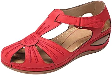Sandálias para mulheres europeias americanas praia sapatos casuais retrô plus size tamanhos leve de sola mole sola sandália