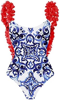 Feminino de 2 PCs Monokini tie lateral sem casos de banho vintage Retro Deep V Tummy Control Swimwear com encobrimentos