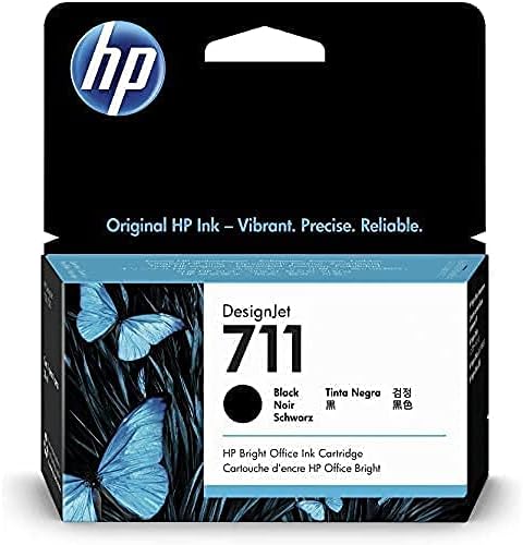 HP 711 Black 38-ml Cartucho de tinta genuíno para DesignJet T530, T525, T520, T130, T125, T120 e T100 Impressoras de plotador de grande formato
