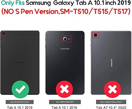 Rosbtib Samsung Galaxy Tab A Case de 10,1 polegadas 2019 Modelo T510/T515/T517, Caso de fólio à prova de choque de couro PU leve e leve