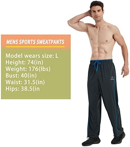 Calça de moletom SpeedMe masculina aberta com bolsos para treino, academia, corrida, corrida, casual, treinamento,