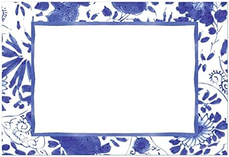 Caspari Delft Place Cards em azul, 8 por pacote