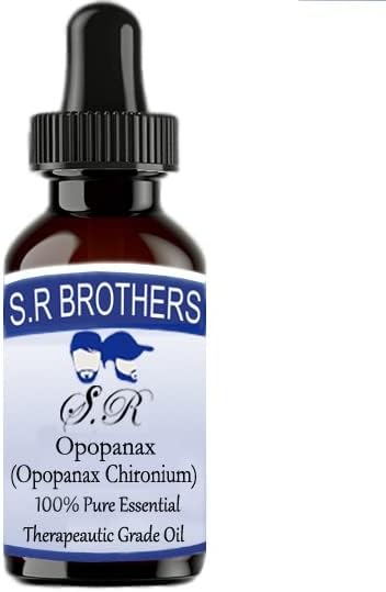 S.R Brothers Opopanax puro e natural terapêutico Óleo essencial de grau com conta -gotas 15ml