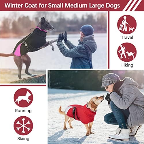 Casaco de clima frio do cão kuoser, cachorros de cachorro de inverno, cães reflexivos, roupas quentes, jaqueta de gola alta à prova