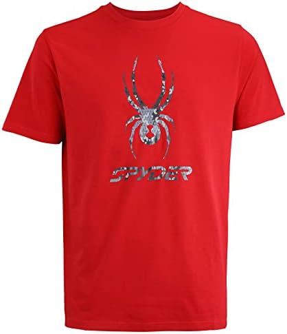 T-shirt de algodão gráfico de manga curta atlética de Spyder Men