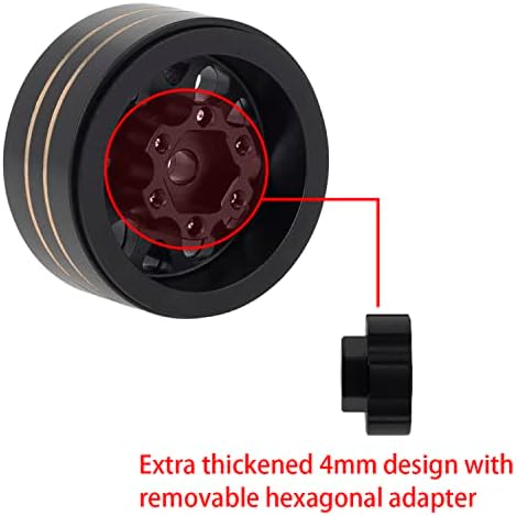 MEUS RACING 4PCS METAL & BRASS 1.0 Rodas de beadlock com cubo de roda do adaptador de 4 mm de 4 mm