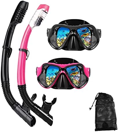 DIPUKI Snorkeling Gear para adultos máscara de snorkel Conjunto de mergulho máscara de mergulho máscara de mergulho seco de mergulho