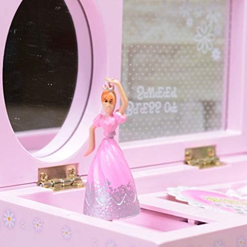 N/A Children Gift Home Home Cute Wedding Storage Dancing Ballerina Display Box Wind Up Jewelry Caso com Mirror Melody Souvenir