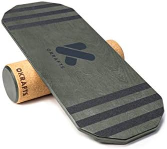 Okrafts Balance Board Classic | Materiais naturais - artesanal | Rolo + placa | 5 opções de cores | Para fitness,