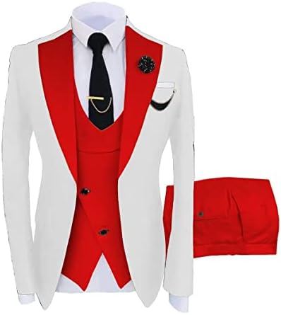 3 peças masculinas terno elegante um botão Slim Fit Jacket Tuxedo TuxE