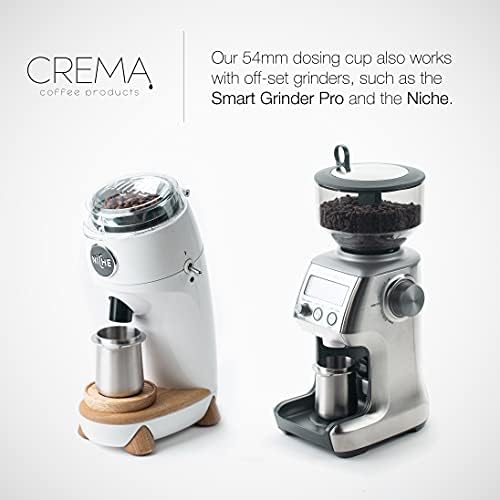 Produtos Crema Coffee | Copo de dosagem de 54 mm | Prata escovada | Aço inoxidável | Copa de dosagem de café Espresso