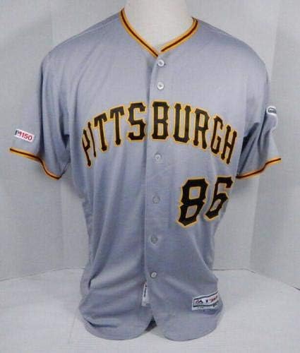 2019 Pittsburgh Pirates Heberto Andrade 86 Game usou Grey Jersey 150 P 502 - Jogo usou camisas MLB