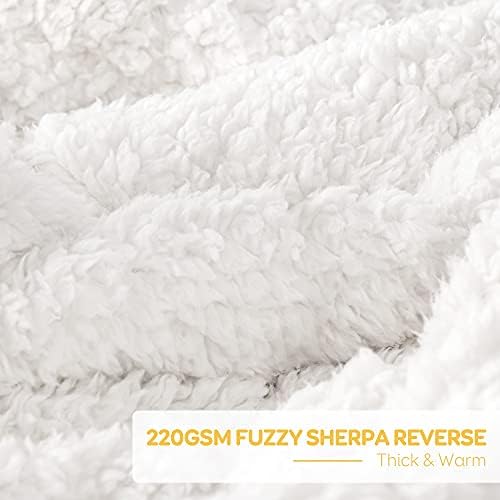 Lofus com nervuras Sherpa Fleece Posgo com peso 60x80 polegadas 20 libras, branco e limão