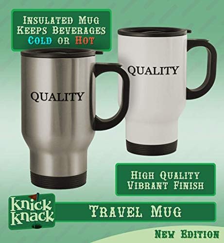 Presentes Knick Knack Theban - Caneca de viagem de aço inoxidável de 14 onças, prata