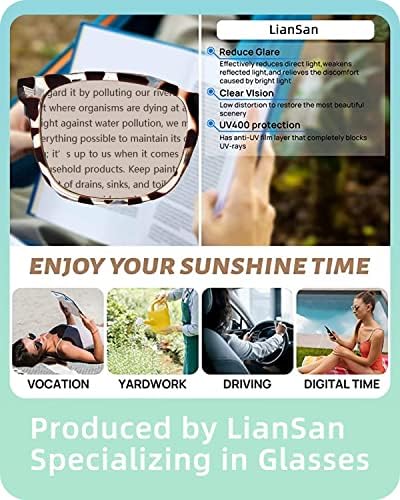 Liansan Progressive Multifocal Reading Sunglasses para mulheres homens com articulações da primavera Frame UV400 Sun