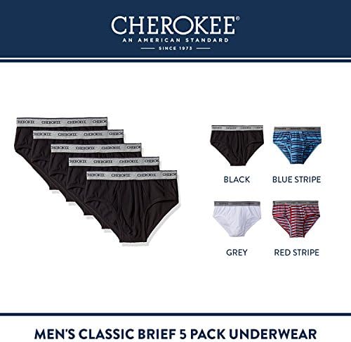 Cherokee Men's Classic Brief 5 Pack Rouphe, Ultra Soft and Breathable