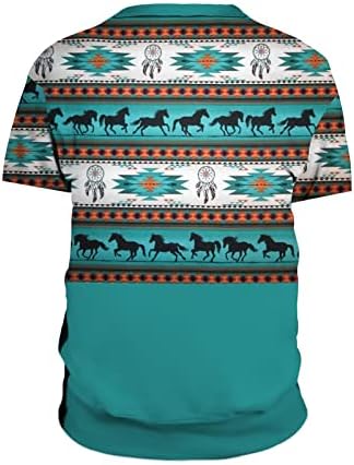 Saxigol Western asteca Tees masculina camisetas em vibração de impressão étnica e camisetas de impressão étnica e camisetas