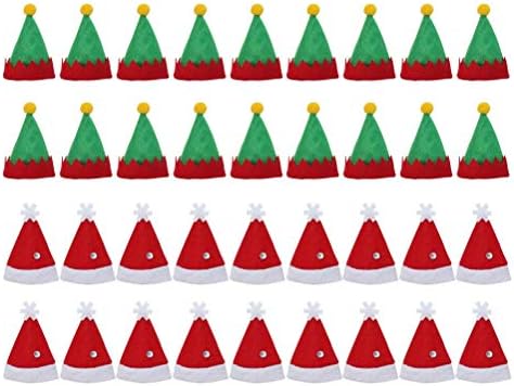 Aboofan 48pcs Mini chapéus de Natal Moda Christmas Lollipop Chapé