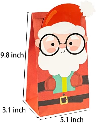 Sacos de doces de Natal UPTOTOP, 24 sacolas de tratamento de natal 2d com 6 projetos variados, sacos de papel kraft de natal para