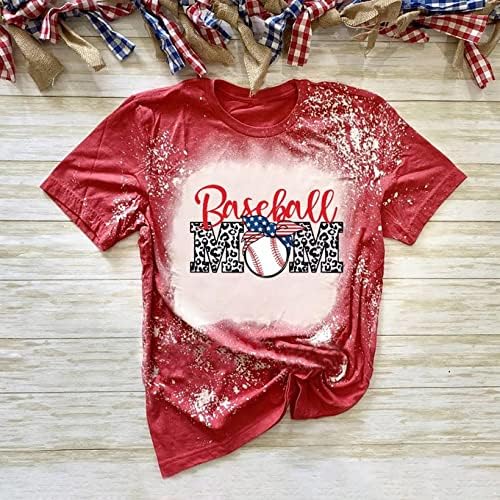 Camisa de mamãe de beisebol Camisas do dia das mães camisetas branqueadas Carta engraçada Imprimir camiseta de verão