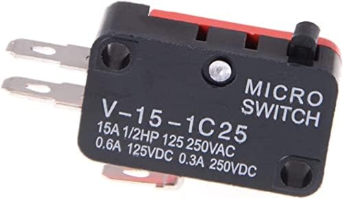 Interruptor de limite de berrysun 5pcs/lote 250v 16a botão de push do forno de microondas SPDT 1 Nº 1 NC Micro-switch V-15-1C25