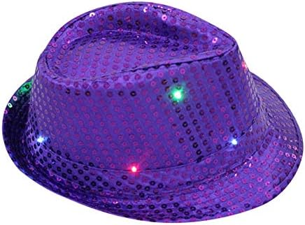 Vestir dança unissex lumin colorida led chapéu de festa de lantejoulas de lantejoulas de beisebol chapéus de algodão