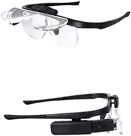 Vidro de lupa sdfgh com óculos dobráveis ​​leves, ferramenta de leitura de lupa recarregável Reparo 3 lentes ajustáveis