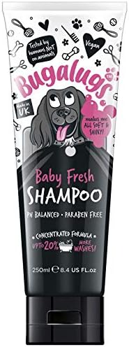Bugalugs bebê shampoo de cachorro fresco de cachorro, shampoo para cães fedorentos com aroma de pó de bebê
