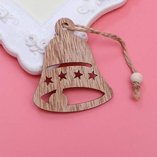 PretyZoom 6pcs/pacote de madeira Vintage Tag de madeira natalflake ângulo ângulo de árvore de hobby hobbyhorse ornamento pendurado artesanato diy para festa de decoração de festa de casamento favor