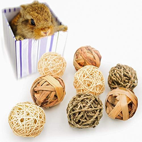 9 PCs Pequenos animais jogam bolas de rolamento de atividades de mastigar brinquedos que tomam guloseimas para coelhos