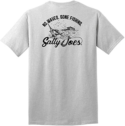 Salty Joes Mens Mens Logotipo Graphic Camisetas de algodão pesadas em regular, grande e alto