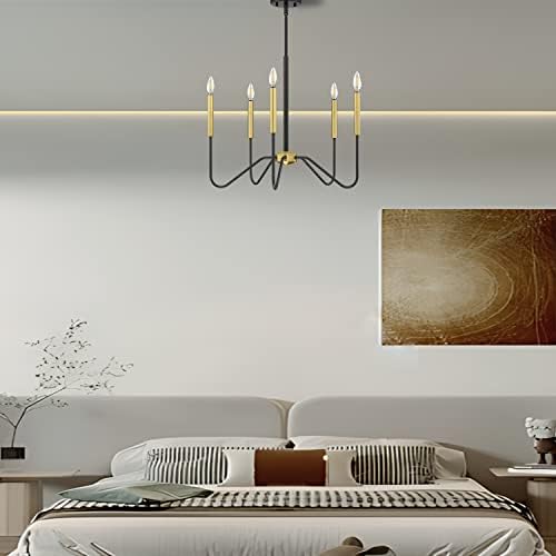 Dolaimy House 5 Light Linear Lingelier Iluminação Lighture Clandeliers Modern Chandeliers Bronze escovados preto para