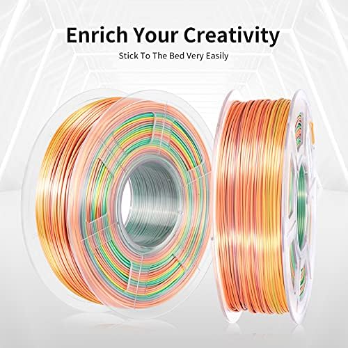 Sunlu Rainbow Silk Pla+ 3D Filamento Filamento S2 Secador de filamento preto, 3D PLA+ FILAMENTO 1,75mm, 1 kg