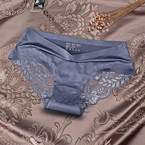 Mulheres respiráveis ​​textura de seda de gelo respirável Briefes sem costura calcinha calcinha feminina Cintura média Sexy Lace Ladies Panties Mulheres de tamanho plus size